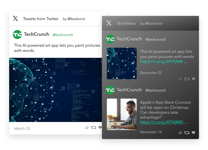 twitter widget sample